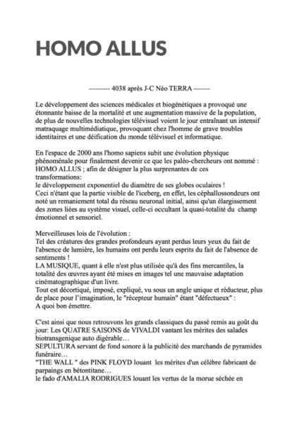 Nouvelle de Laurent Vitureau évoquant la musique pour nous sauver de la perte de sens et de lien avec le réel